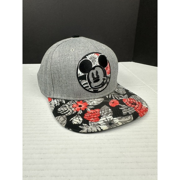 Disney Other - Disney Mickey Mouse Hat SnapBack - Floral Print Brim Hot Topic